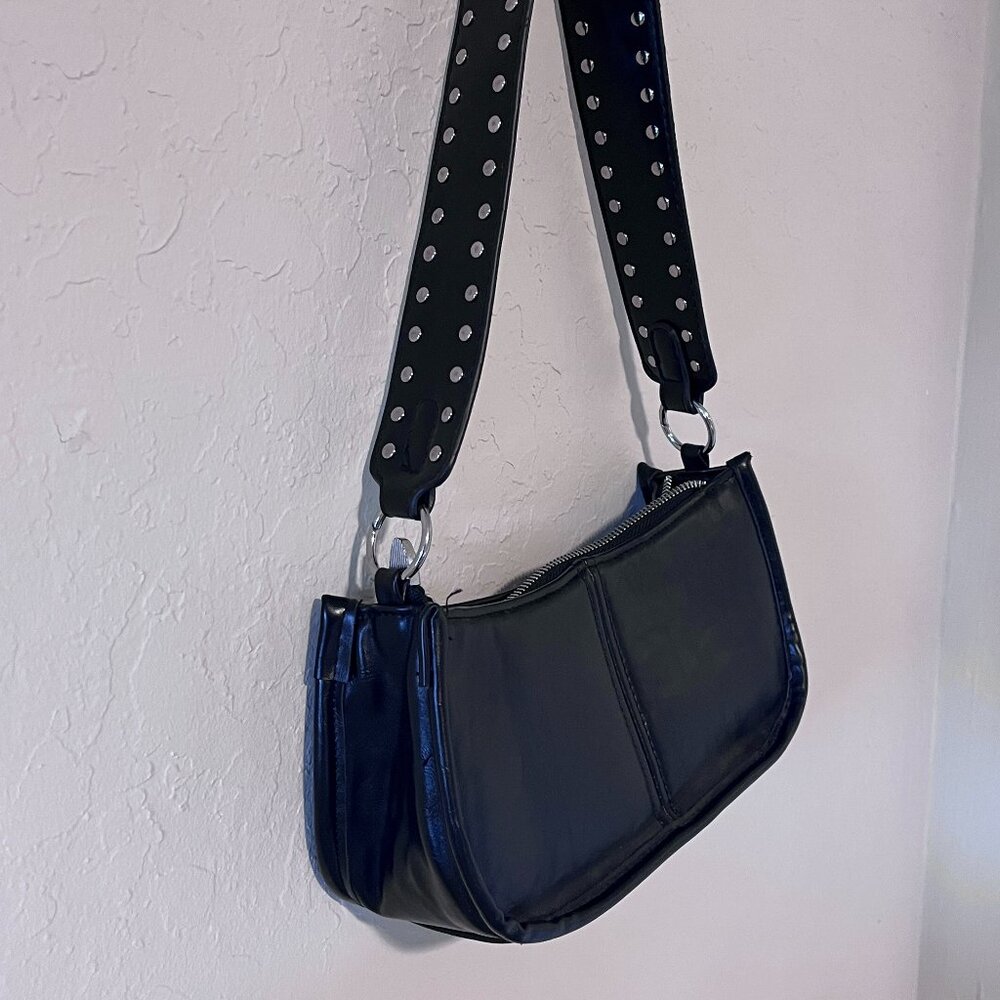 Stud Strap Y2K Mini Black Shoulder Bag